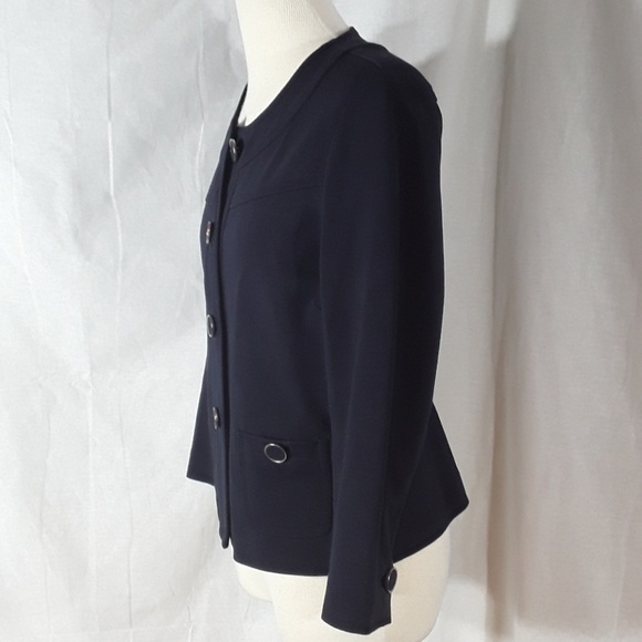 Banana Republic navy blue collarless jacket - Picture 3 of 7